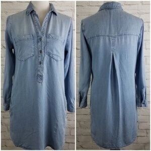 Beach Lunch Lounge Chambray Dress Long Sleeve